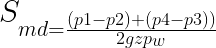 \LARGE S_{md = \frac{(p1-p2) + (p4-p3))}{2gzp_{w}}}